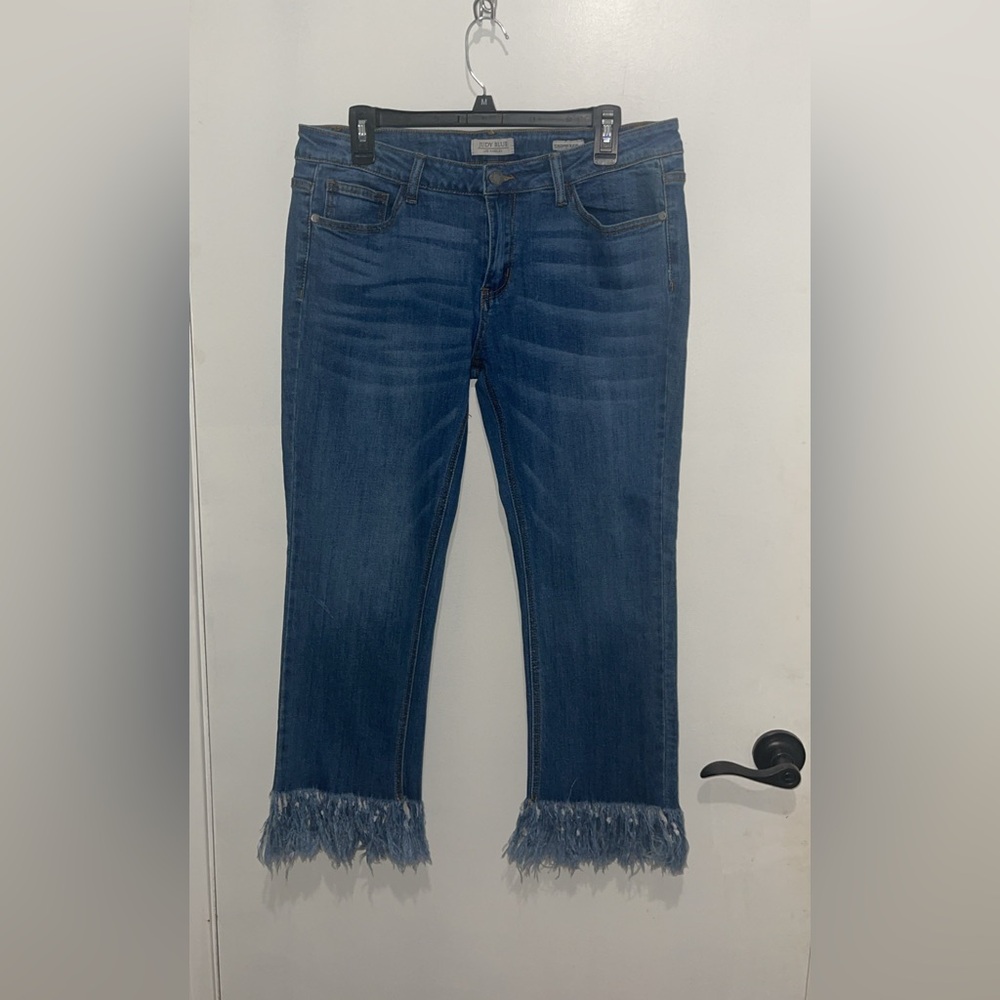 Judy Blue Distressed Hem Cropped Jeans